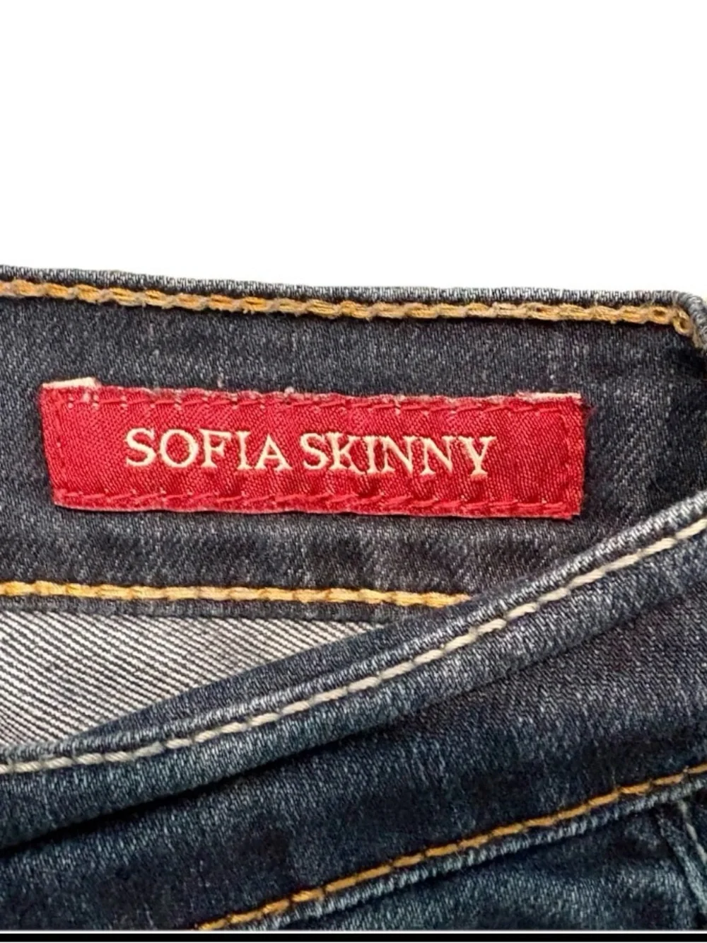 Lucky Brand Sofia Skinny Jeans – Dark Wash Whiskered Denim - Picture 4 of 10